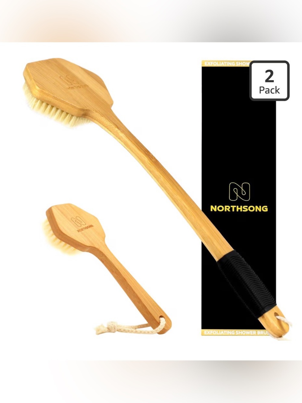 NORTHSONG Deep Cleaning Body & Face Scrubber Set Extra Long
